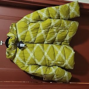 AVA & VIV GREEN DIAMOND LADIES SHORT PUFFER HOODIE JACKET SIZE 2X